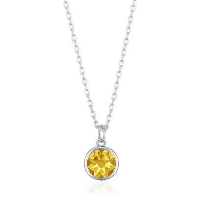 Yellow Crystal Necklace Created with Zircondia® Crystals
