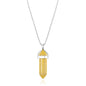 Collier en véritable quartz jaune