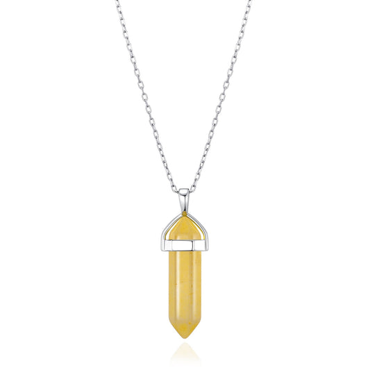Yellow Quartz Genuine Gemstone Necklace