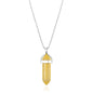 Yellow Quartz Genuine Gemstone Necklace