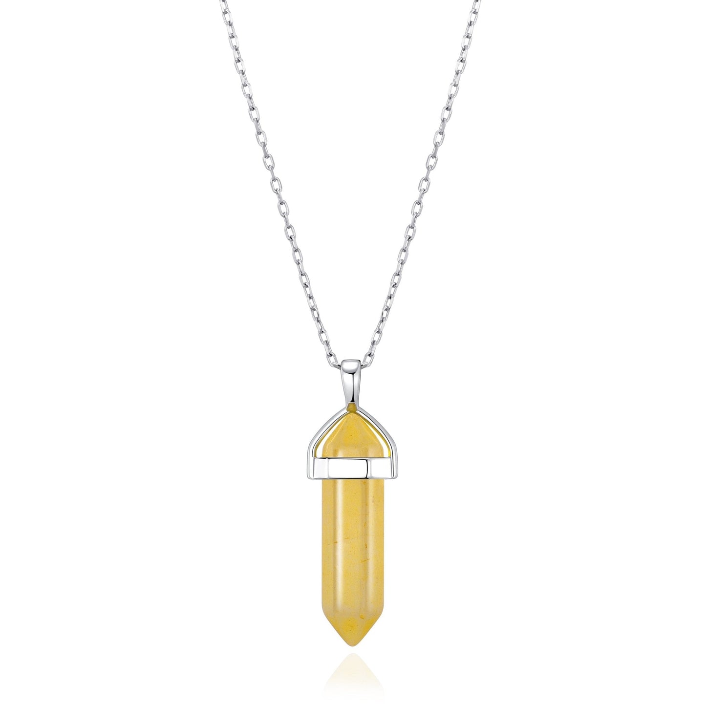 Yellow Quartz Gemstone Necklace with Quote Card