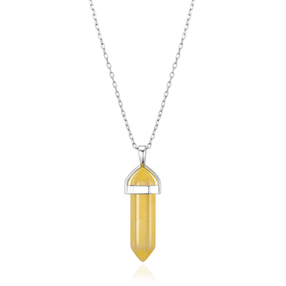 Yellow Quartz Gemstone Necklace with Quote Card