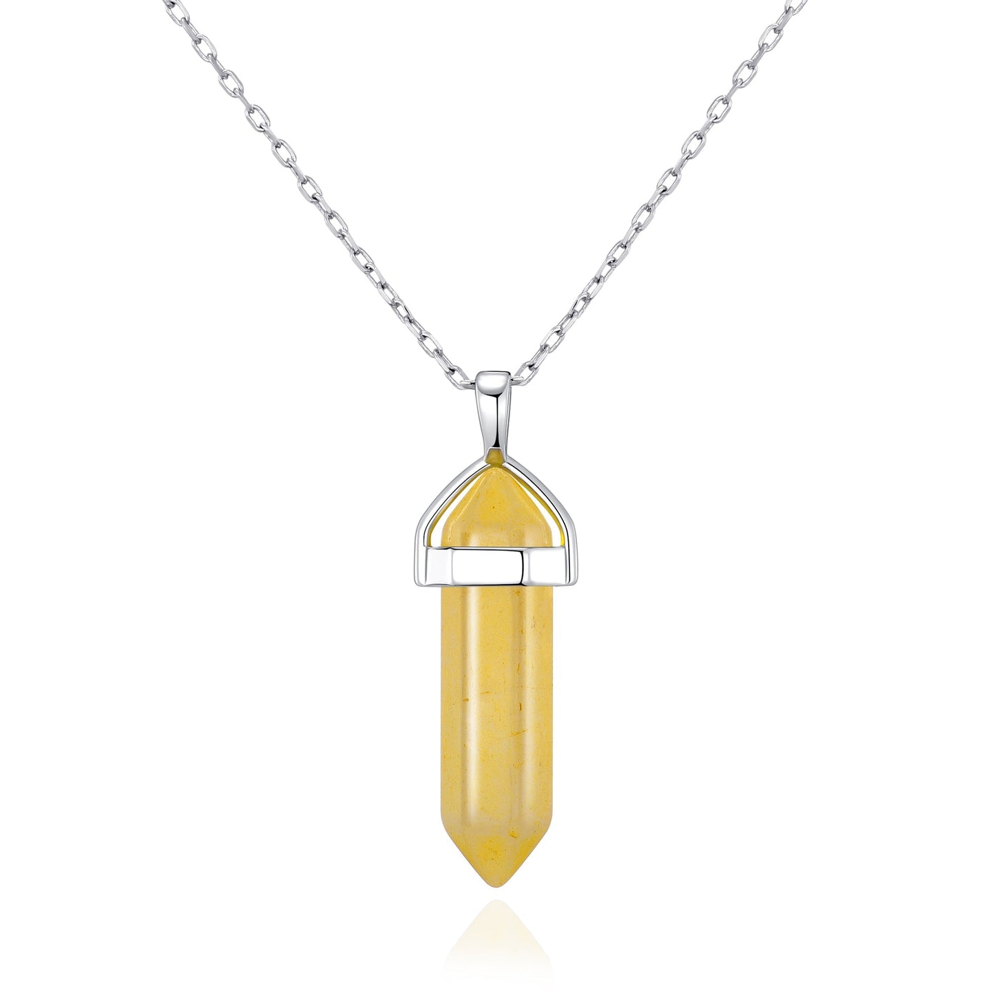 Collier en véritable quartz jaune