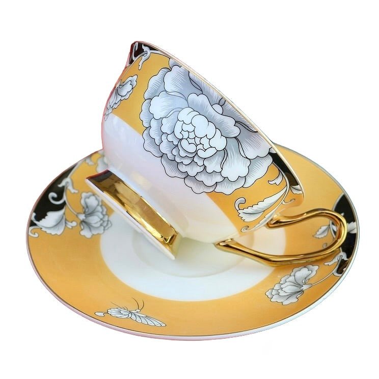 Regal Bloom Bone China Teacup and Saucer