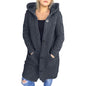 Women's hooded single-breasted long-sleeved sweater cardigan