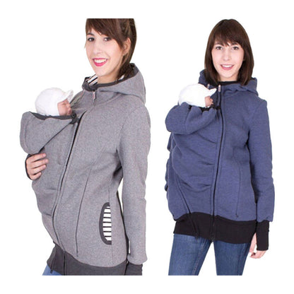 Kangaroo Maternity Hoodie with Baby Pouch