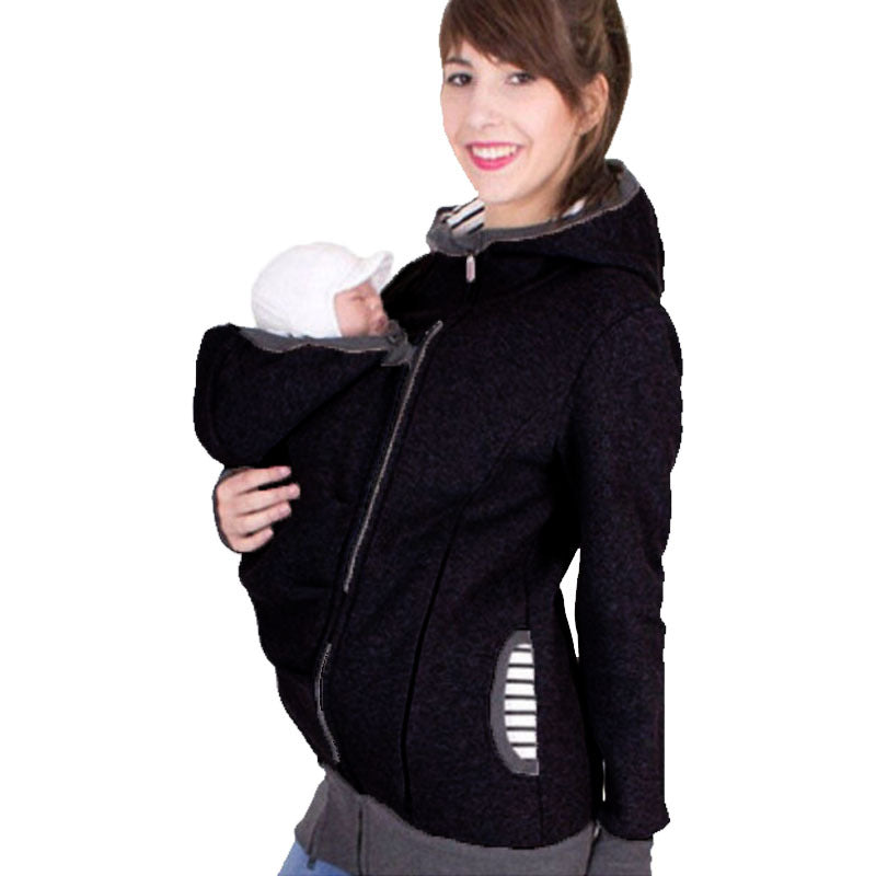 Kangaroo Maternity Hoodie with Baby Pouch