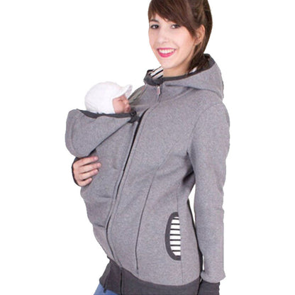 Kangaroo Maternity Hoodie with Baby Pouch