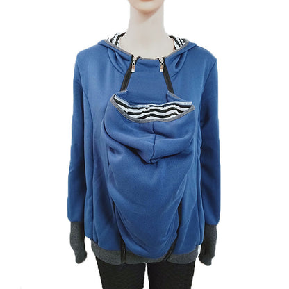 Kangaroo Maternity Hoodie with Baby Pouch