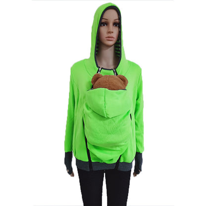 Kangaroo Maternity Hoodie with Baby Pouch