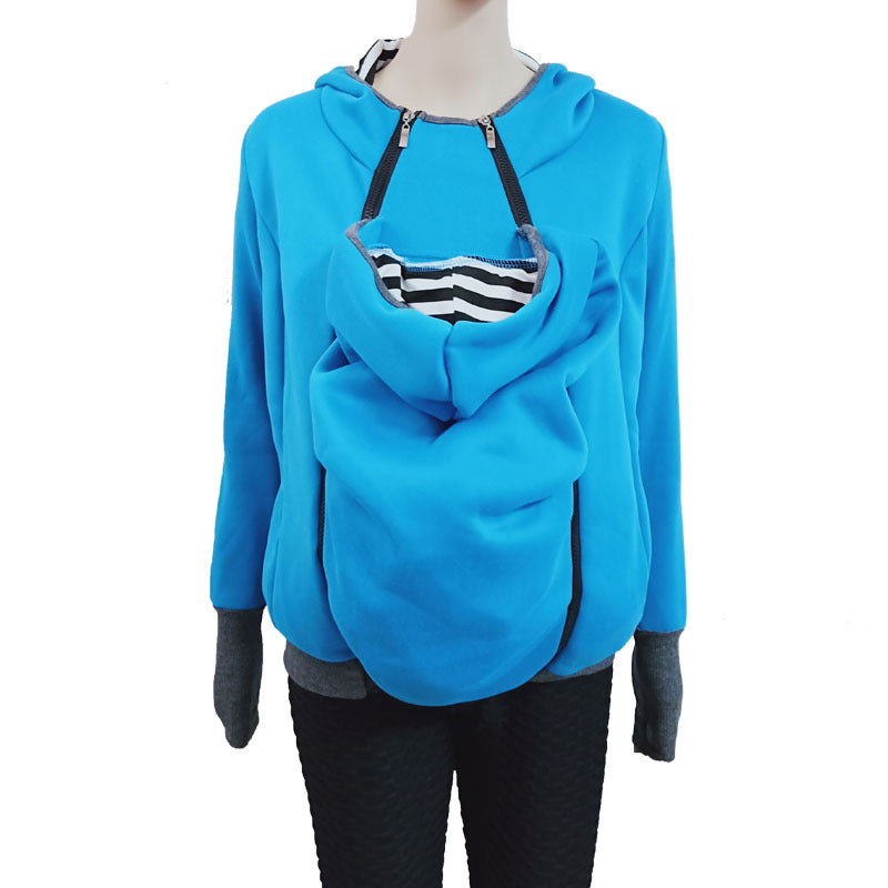 Kangaroo Maternity Hoodie with Baby Pouch