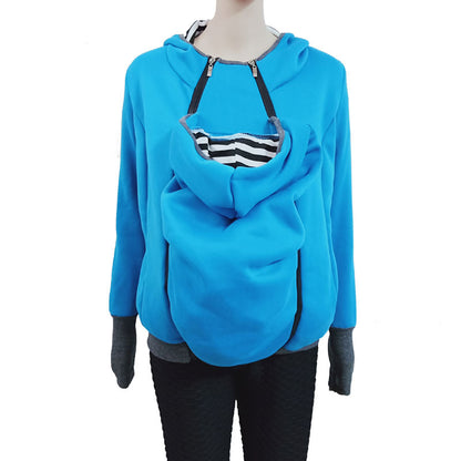 Kangaroo Maternity Hoodie with Baby Pouch