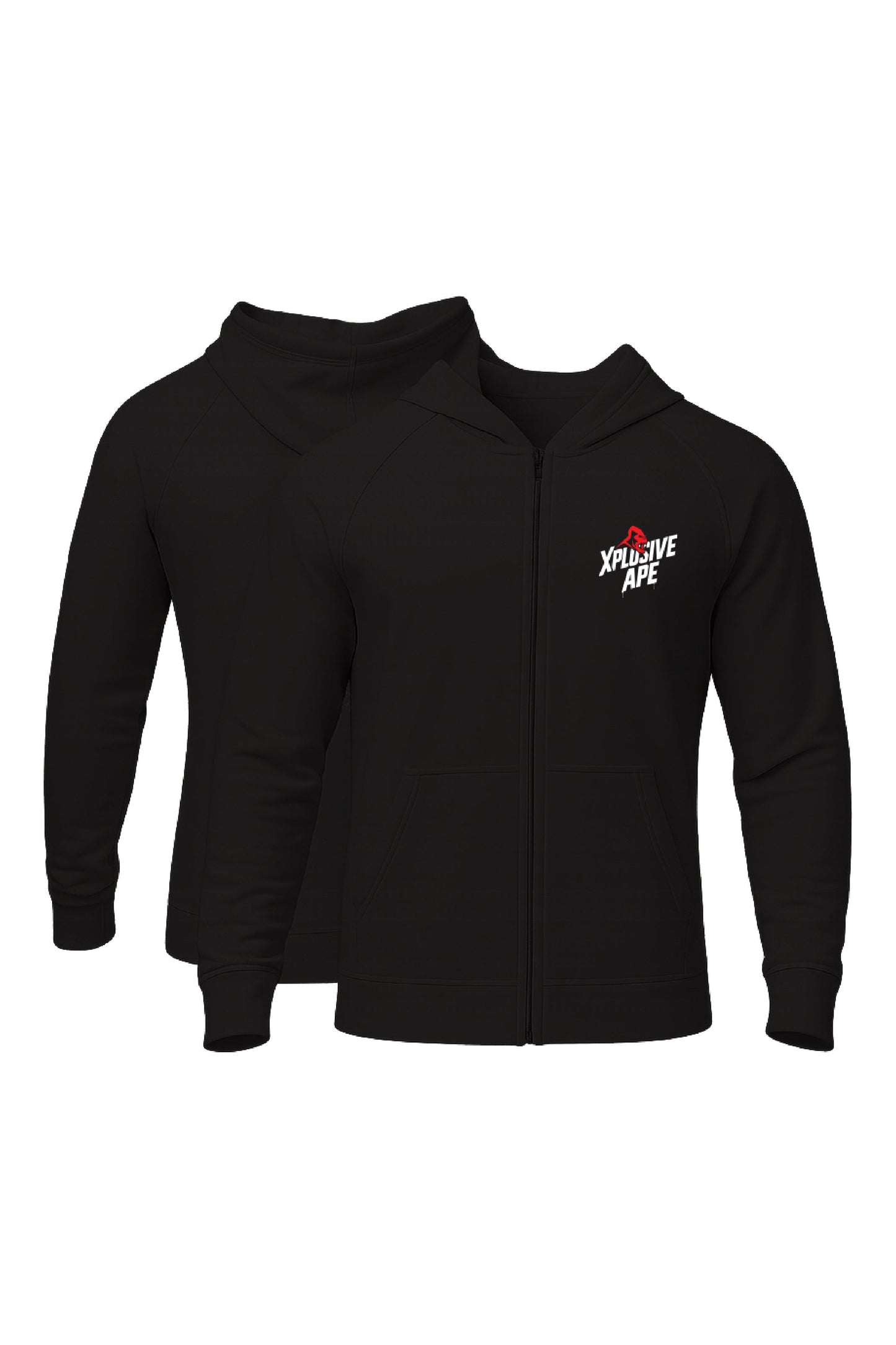 XAPE Classic Stencil Logo Zip Hoodie - Black