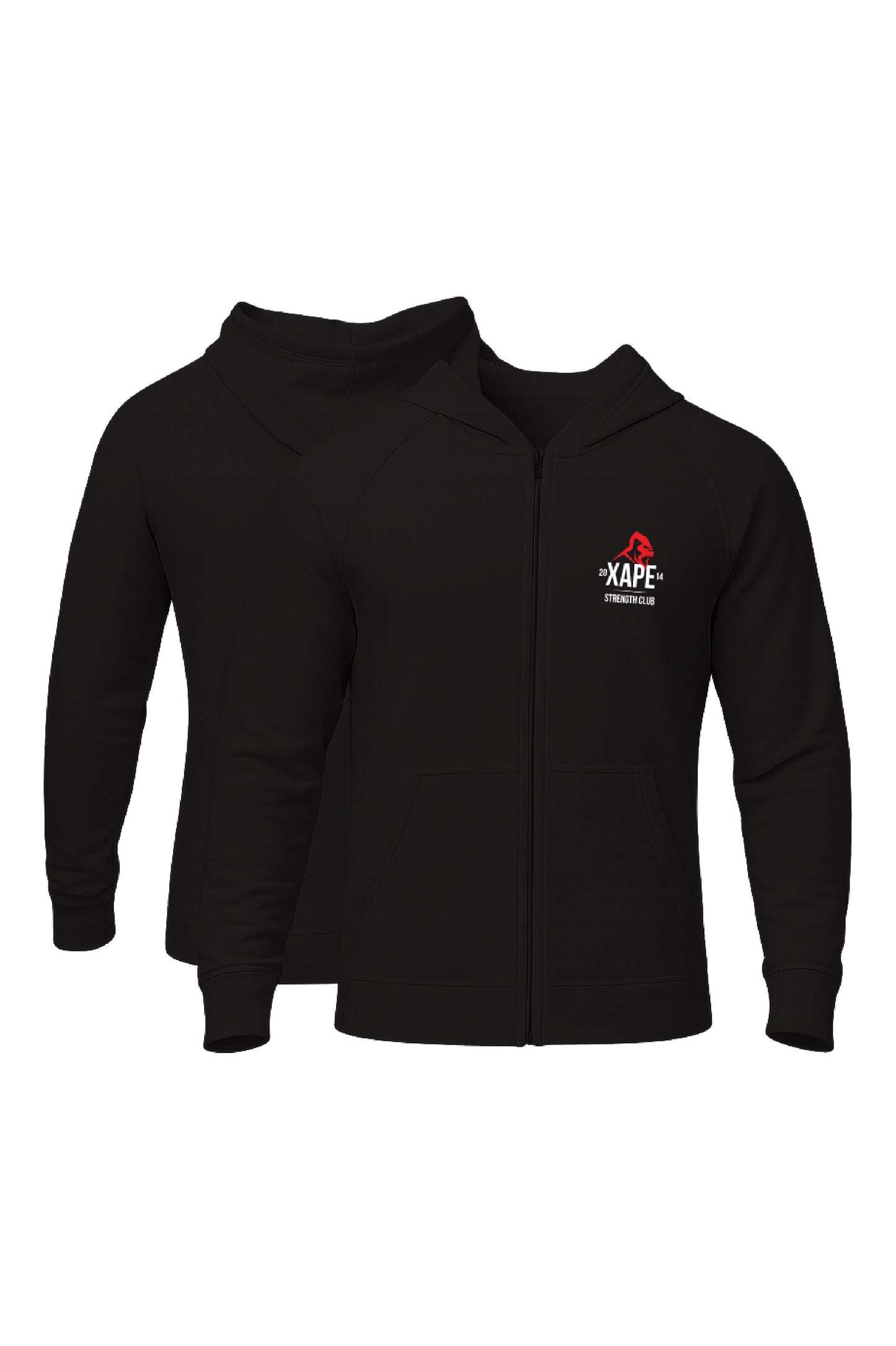 XAPE Classic Strength Logo Zip Hoodie - Black